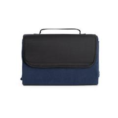 Vue Couverture pique-nique en polaire (180 g/m²) avec visière - Riley de couleur bleu| Krokrodeal