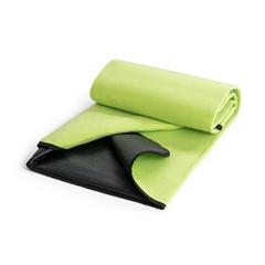 Vue Couverture pique-nique en polaire (180 g/m²) avec visière - Riley de couleur vert| Krokrodeal