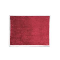 Vue Couverture polaire réversible avec ruban de satin et carte personnalisée - Heiden de couleur rouge| Krokrodeal