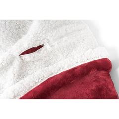 Vue Couverture polaire réversible avec ruban de satin et carte personnalisée - Heiden de couleur rouge| Krokrodeal