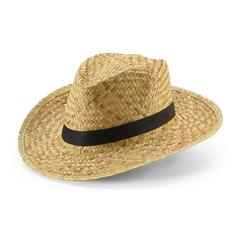 Vue Chapeau de paille naturel - Jean poli de couleur noir| Krokrodeal
