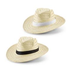 Vue générale Chapeau de paille naturelle avec bande en polyester - Edward poli | Krokrodeal