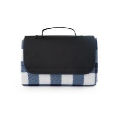 Vue Couverture pique-nique faite en EPE (180 g/m²) - Riley ii de couleur bleu| Krokrodeal