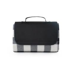 Vue Couverture pique-nique faite en EPE (180 g/m²) - Riley ii de couleur noir| Krokrodeal