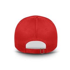 Vue Casquette en coton brossé (65% recyclé) - Ryan de couleur rouge| Krokrodeal