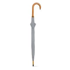 Vue Parapluie en polyester 190T avec ouverture automatique - Patti de couleur gris| Krokrodeal