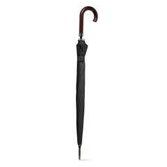 Vue Parapluie à 16 baleines en pongee 190T avec ouverture automatique - Hedi de couleur noir| Krokrodeal