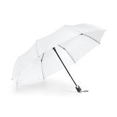 Vue Parapluie pliable en polyester 190T avec ouverture automatique - Tomas de couleur blanc| Krokrodeal