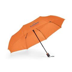 Vue Parapluie pliable en polyester 190T avec ouverture automatique - Tomas de couleur orange| Krokrodeal