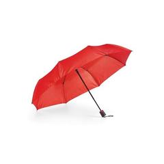 Vue Parapluie pliable en polyester 190T avec ouverture automatique - Tomas de couleur rouge| Krokrodeal