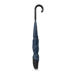 Vue Parapluie réversible en pongee 190T - Angela de couleur bleu| Krokrodeal