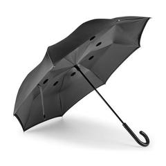 Vue Parapluie réversible en pongee 190T - Angela de couleur gris| Krokrodeal