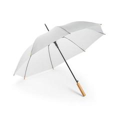 Vue Parapluie en pongee PET (100% rPET) avec ouverture automatique - Apolo de couleur blanc| Krokrodeal