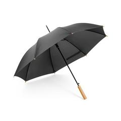 Vue Parapluie en pongee PET (100% rPET) avec ouverture automatique - Apolo de couleur noir| Krokrodeal