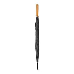 Vue Parapluie en pongee PET (100% rPET) avec ouverture automatique - Apolo de couleur noir| Krokrodeal