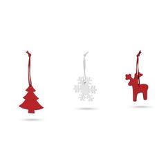 Vue Ornements de Noël - Zermatt de couleur rouge| Krokrodeal