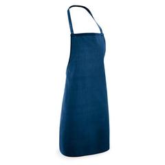 Vue Tablier en coton et polyester (180 g/m²) - Curry de couleur bleu| Krokrodeal
