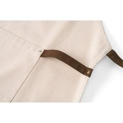 Vue Tablier 100% coton (320 g/m²) - Holm de couleur beige| Krokrodeal