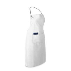 Vue Tablier en coton et polyester (150 g/m²) - Chives de couleur blanc| Krokrodeal