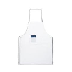 Vue Tablier en coton et polyester (150 g/m²) - Chives de couleur blanc| Krokrodeal