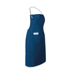 Vue Tablier en coton et polyester (150 g/m²) - Chives de couleur bleu| Krokrodeal