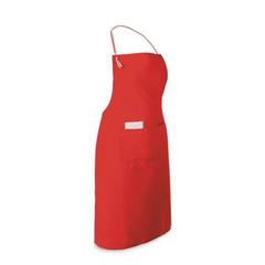 Vue Tablier en coton et polyester (150 g/m²) - Chives de couleur rouge| Krokrodeal