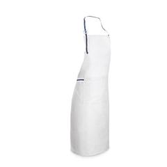 Vue Tablier en coton et polyester - Ginger de couleur blanc| Krokrodeal