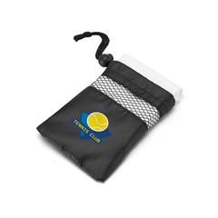 Vue Serviette de sport en microfibre avec pochette 190T (210 g/m²) - Travis de couleur blanc| Krokrodeal