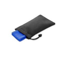 Vue Serviette de sport en rPET avec pochette en non-tissé - Bernal de couleur bleu| Krokrodeal