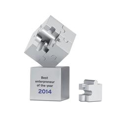 Vue Puzzle 3D - Kubzle de couleur gris| Krokrodeal