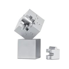 Vue Puzzle 3D - Kubzle de couleur gris| Krokrodeal