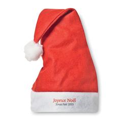Vue Chapeau de noël - Bono de couleur rouge| Krokrodeal