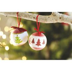 Vue Boule de Noël et boîte. - Snowy de couleur -| Krokrodeal