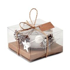 Vue Bougeoir de Noël - Bougie de couleur blanc| Krokrodeal