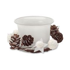 Vue Bougeoir de Noël - Bougie de couleur blanc| Krokrodeal