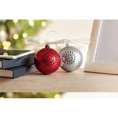 Vue Haut parleur boule de Noël - Jingle ball de couleur rouge| Krokrodeal