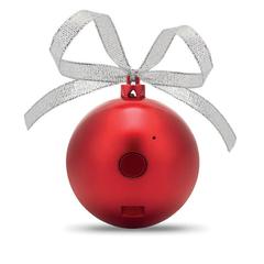 Vue Haut parleur boule de Noël - Jingle ball de couleur rouge| Krokrodeal