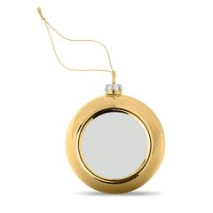 Vue Boule de noël pour sublimation - Happy ball de couleur jaune| Krokrodeal