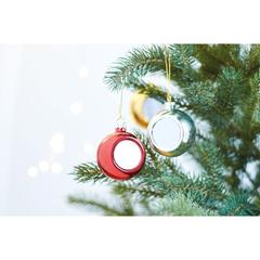 Vue Boule de noël pour sublimation - Happy ball de couleur rouge| Krokrodeal