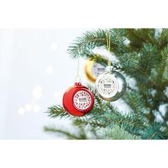 Vue Boule de noël pour sublimation - Happy ball de couleur rouge| Krokrodeal
