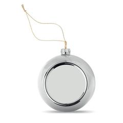 Vue Boule de noël pour sublimation - Happy ball de couleur gris| Krokrodeal