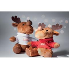 Vue Renne en peluche avec capuche - Rudolph de couleur rouge| Krokrodeal