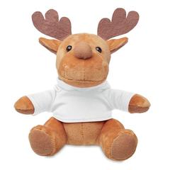 Vue Renne en peluche avec capuche - Rudolph de couleur blanc| Krokrodeal