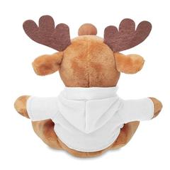 Vue Renne en peluche avec capuche - Rudolph de couleur blanc| Krokrodeal