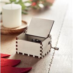 Vue Boîte à musique en bois - Boxmas de couleur marron| Krokrodeal