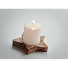 Vue Bougeoir étoile avec bougie - Lotus de couleur marron| Krokrodeal