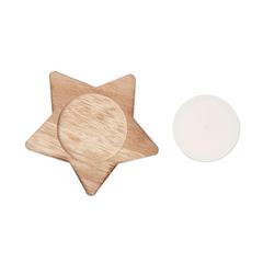 Vue Bougeoir étoile avec bougie - Lotus de couleur marron| Krokrodeal