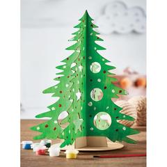 Vue Sapin de Noël en bois - Tree and paint de couleur marron| Krokrodeal