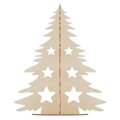 Vue Sapin de Noël en bois - Tree and paint de couleur marron| Krokrodeal