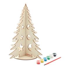 Vue Sapin de Noël en bois - Tree and paint de couleur marron| Krokrodeal
